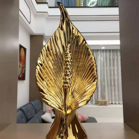 Gold Leaf Ceramic Decor - Sleek Home Decor