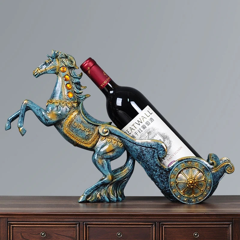 Blue Horse Wine Holder - Sleek Home Decor