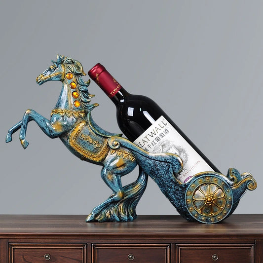 Blue Horse Wine Holder - Sleek Home Decor