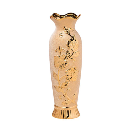 Luxury Europe Gold-Plated Ceramic Vase - Sleek Home Decor