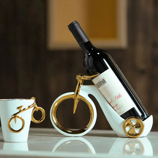 Bicycle Sculpture Wine Holder - Sleek Home Decor