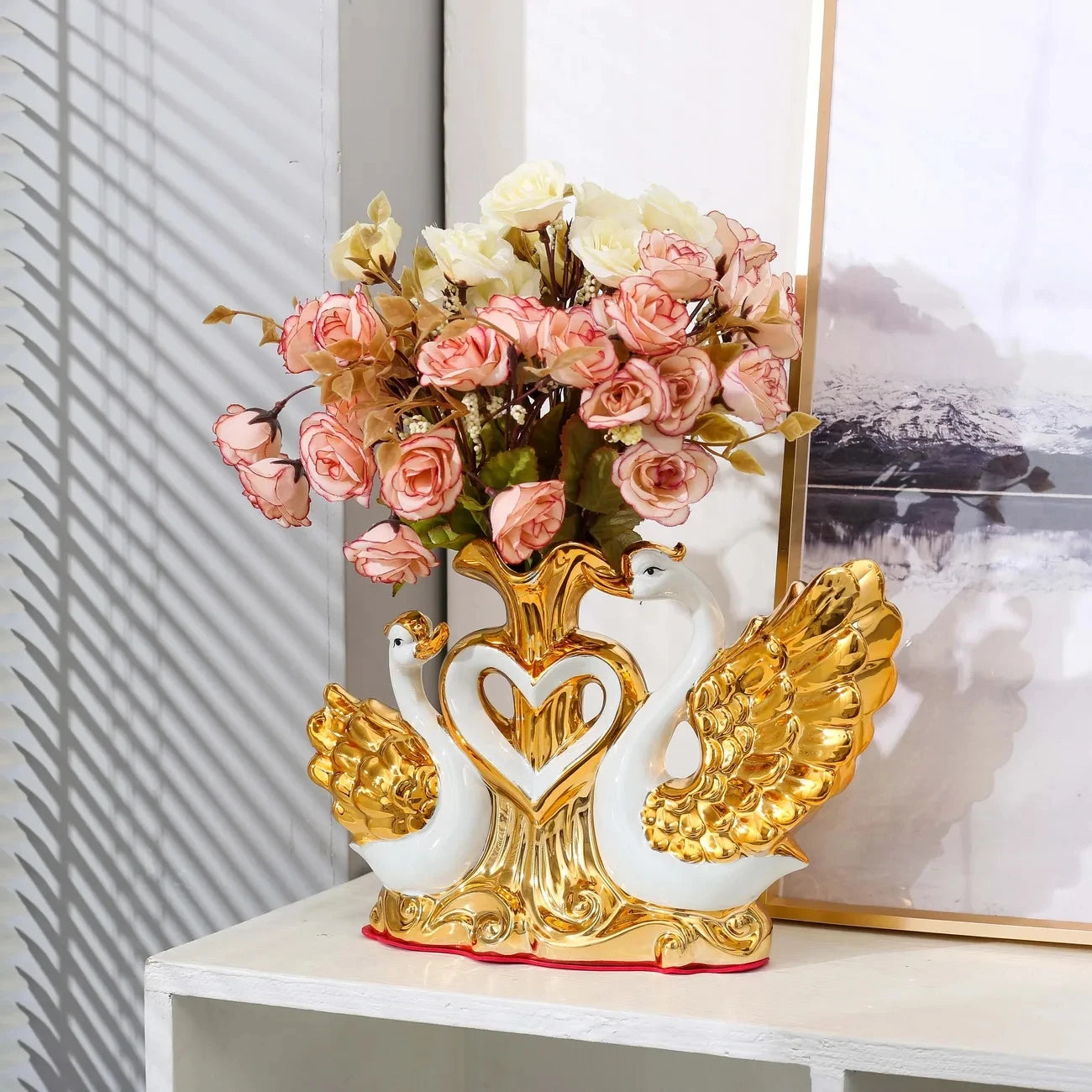 Ceramic Swan Vase - Sleek Home Decor