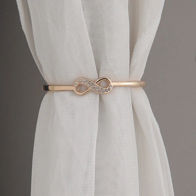 Metal Diamond Inlaid Curtain Strap - Sleek Home Decor